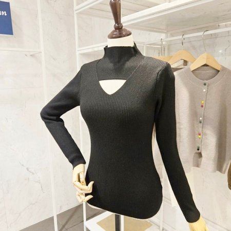 트임 반목 골지 니트