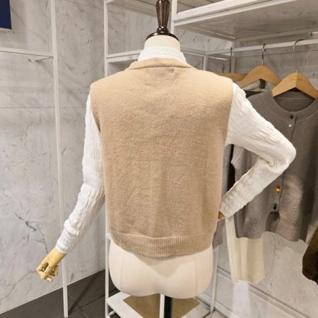 패턴 짜임 니트 조끼