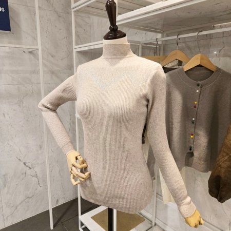 비쥬장식 골지 니트