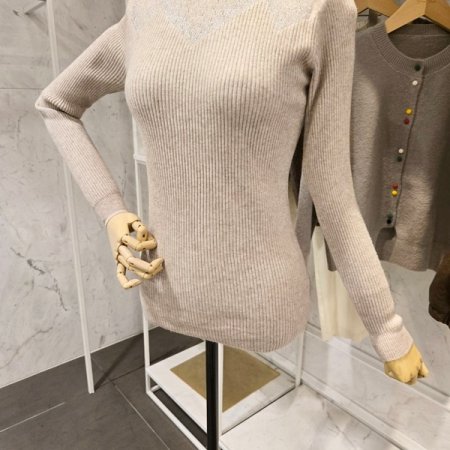 비쥬장식 골지 니트