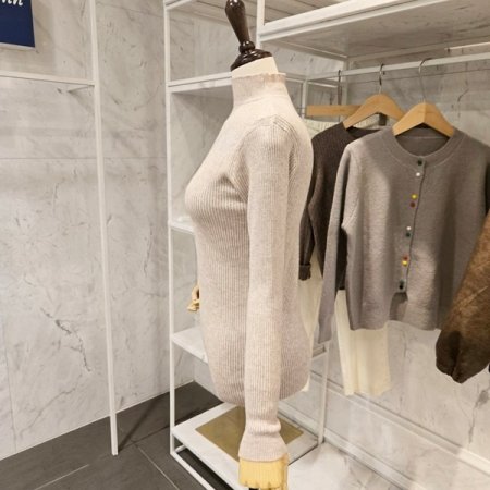 비쥬장식 골지 니트