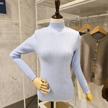 비쥬장식 반목 니트