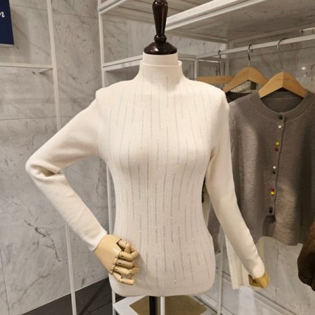 비쥬장식 반목 니트