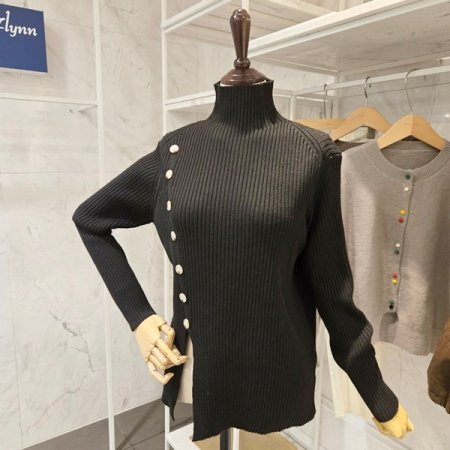 옆 트임 골지 폴라 니트