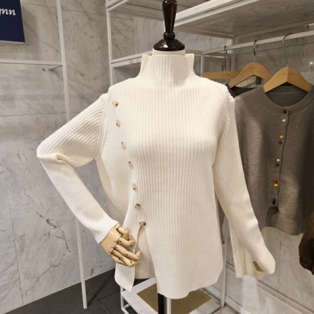 옆 트임 골지 폴라 니트