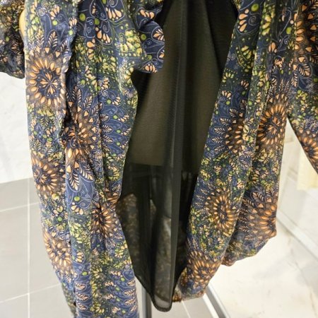 프릴 스트링 긴팔 원피스