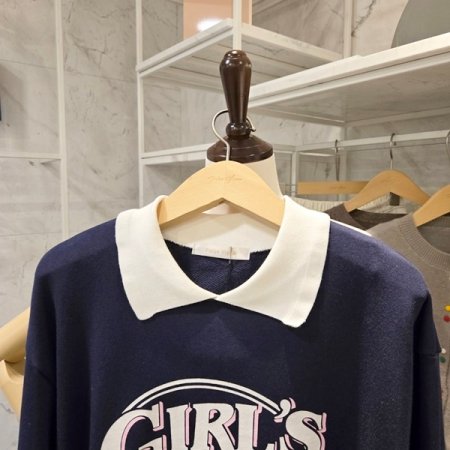 카라 배색 맨투맨티셔츠