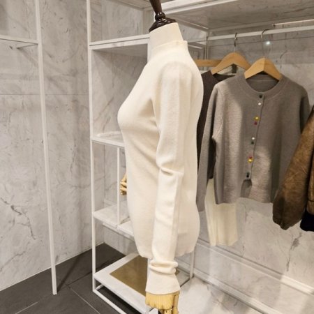 기본 하이넥 골지 니트