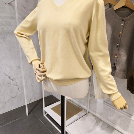 베이직 무지 브이넥 니트