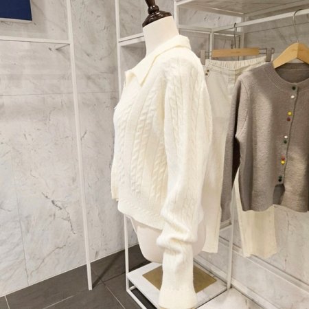 카라 꽈배기 투웨이 가디건