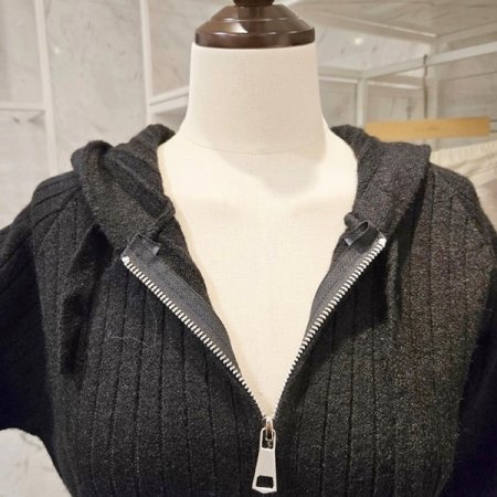 후드 골지 투웨이 가디건