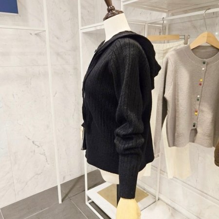 후드 골지 투웨이 가디건