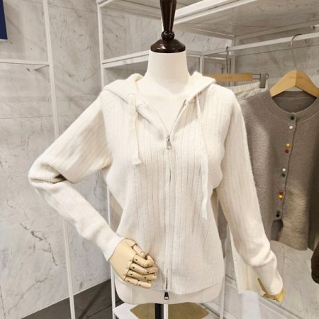 후드 골지 투웨이 가디건