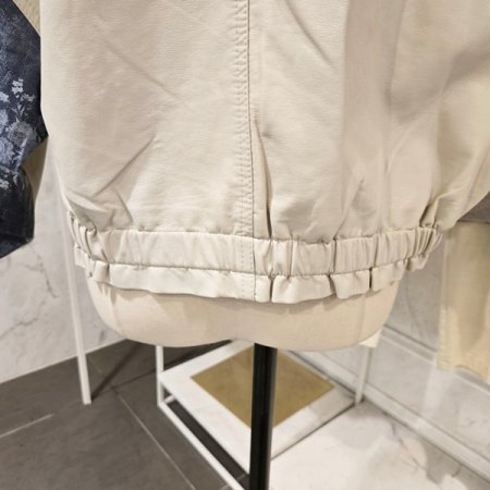 플라워 배색 레더 자켓