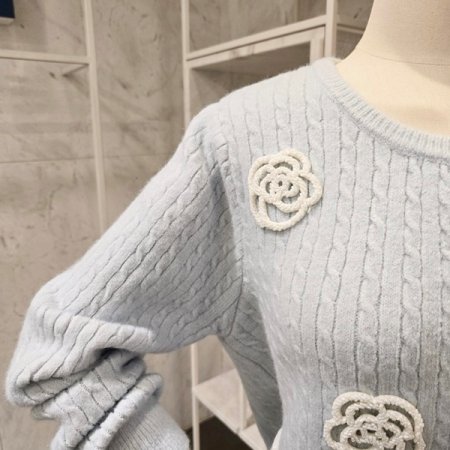 꽃 장식 케이블 가디건