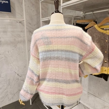 컬러 보트넥 니트