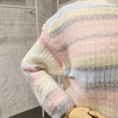 컬러 보트넥 니트