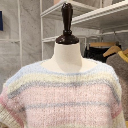 컬러 보트넥 니트