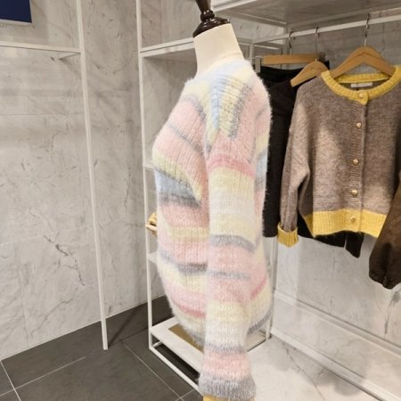 컬러 보트넥 니트