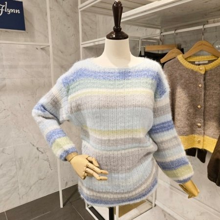 컬러 보트넥 니트