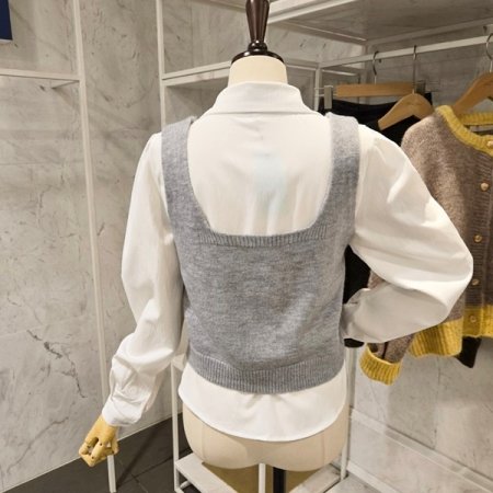 리본 뷔스티에 블라우스 세트