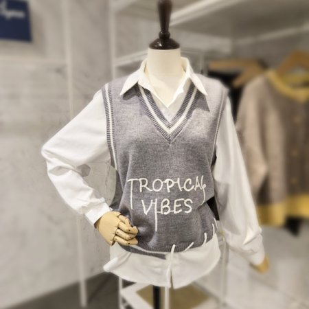 무지 셔츠 니트 베스트 세트