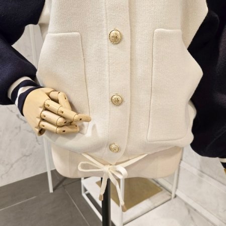 블럭 후드 스트링 가디건