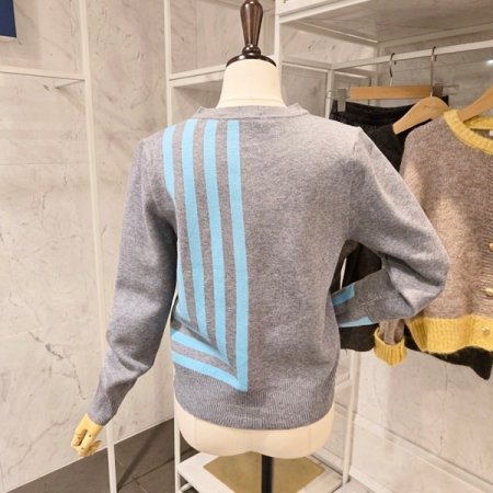 격자줄무늬 니트 가디건