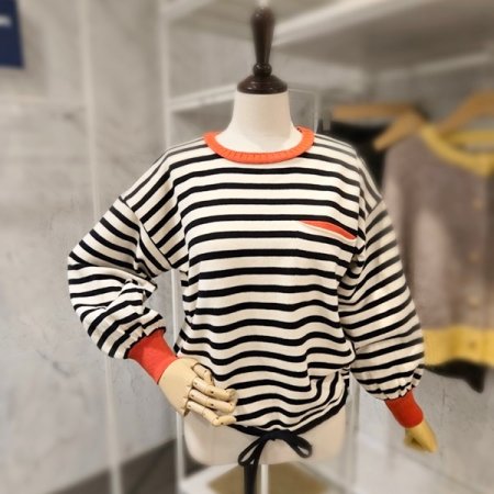 미니포켓 줄무늬 니트