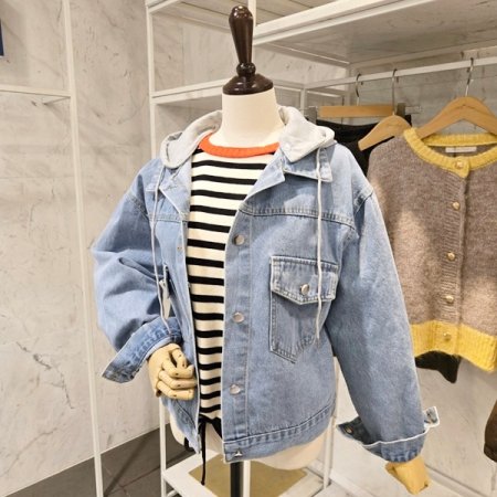 백 프린팅 데님 자켓