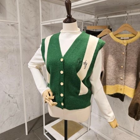 레터링 투톤 니트베스트