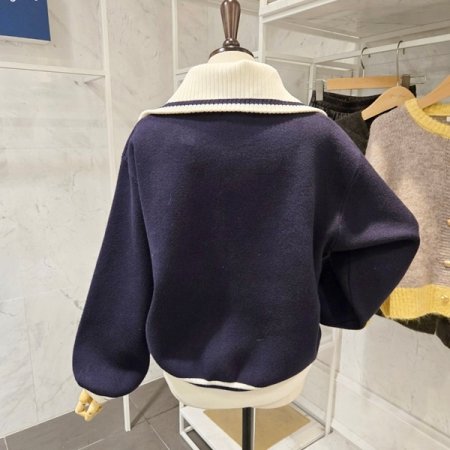 레터링 카라 집업 가디건