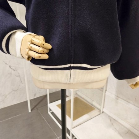 레터링 카라 집업 가디건