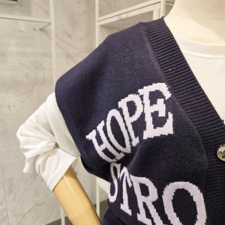 레터링 루즈핏 니트 조끼