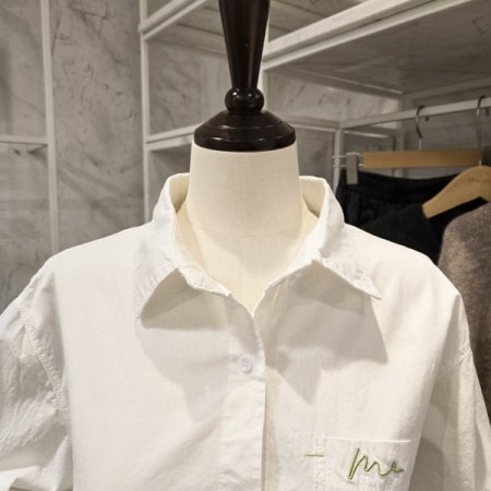 자수 포켓 베이직 셔츠