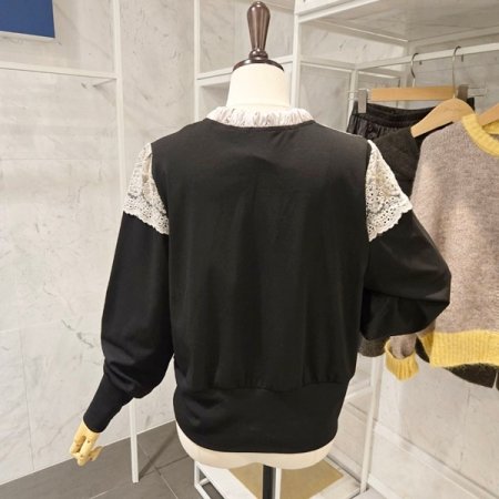 시스루 레이스 블라우스