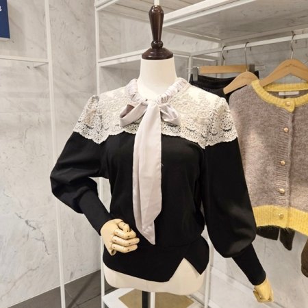 시스루 레이스 블라우스