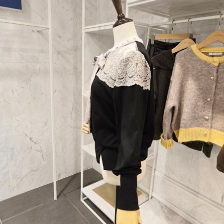 시스루 레이스 블라우스