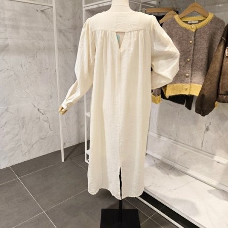 허리 끈 롱 원피스