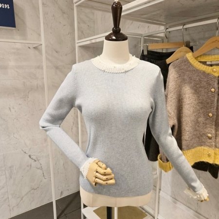 진주 라운드 골지 니트