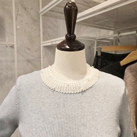 진주 라운드 골지 니트