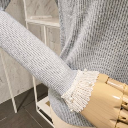 진주 라운드 골지 니트