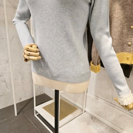 진주 라운드 골지 니트