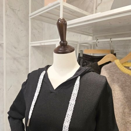 레이스 후드 니트