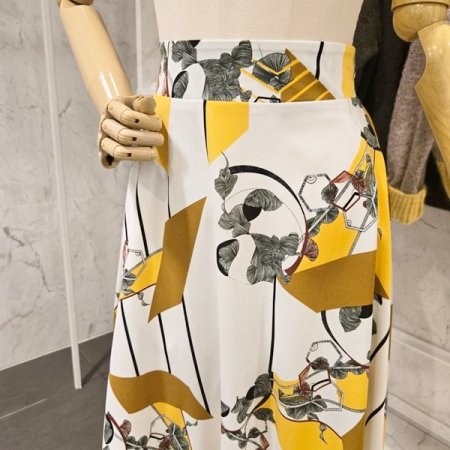 프린트 에이라인 스커트