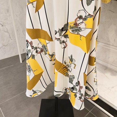 프린트 에이라인 스커트