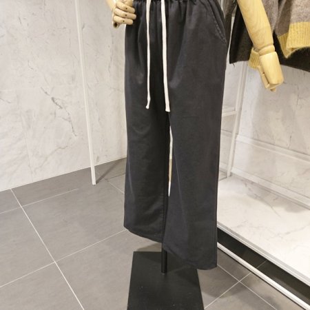 끈 무지 와이드 팬츠