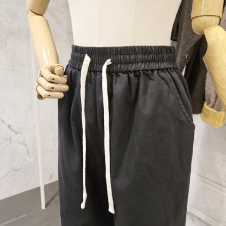 끈 무지 와이드 팬츠