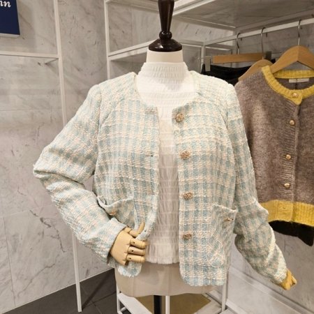 노카라 봄 트위드 자켓