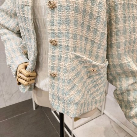 노카라 봄 트위드 자켓